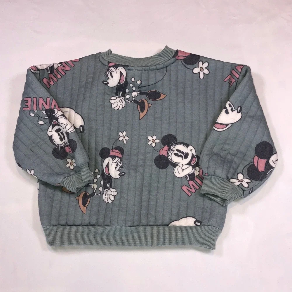 Disney Baby Minnie Mouse Quilted Sweatshirt and Pants Set Sage Green 24M